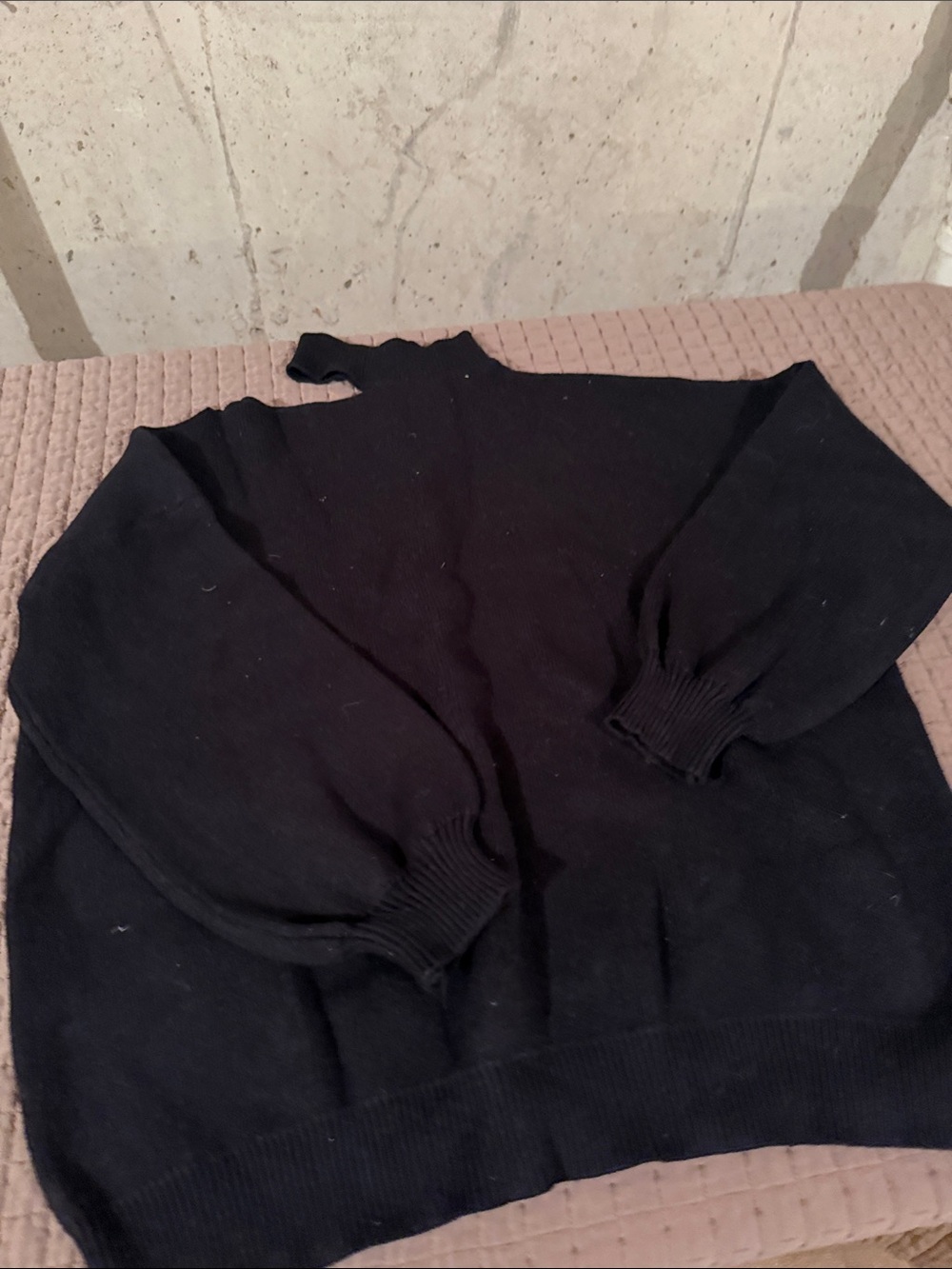 Women's Black Cutout Neck Sweater